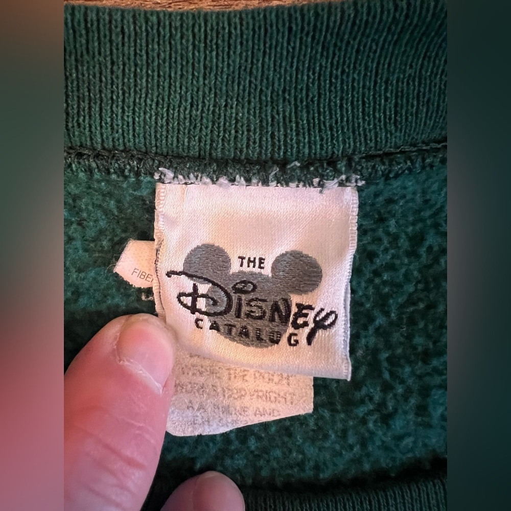 Vtg Winnie The Pooh Sweatshirt Unisex M Green Crewneck Tigger Disney 90 Y2K D7 - Picture 4 of 7